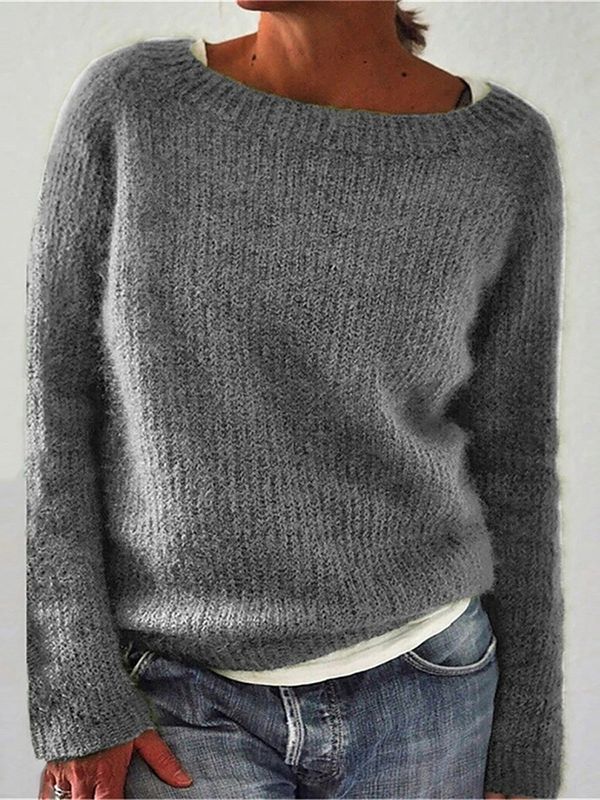 GENNIE - FINE KNIT LOOP-NECK SWEATER