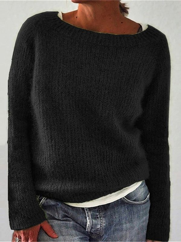 GENNIE - FINE KNIT LOOP-NECK SWEATER