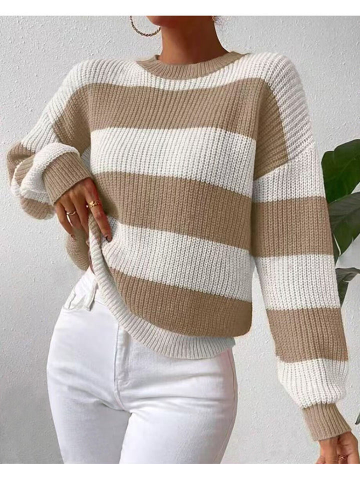 HEATHER - PLUS SIZE STRIPED SWEATER