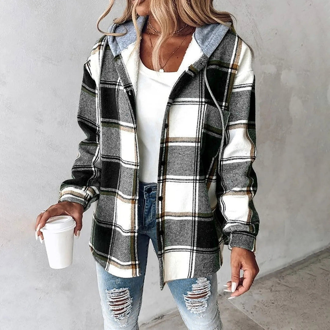 ELEANOR - HOODED PLAID JACKET