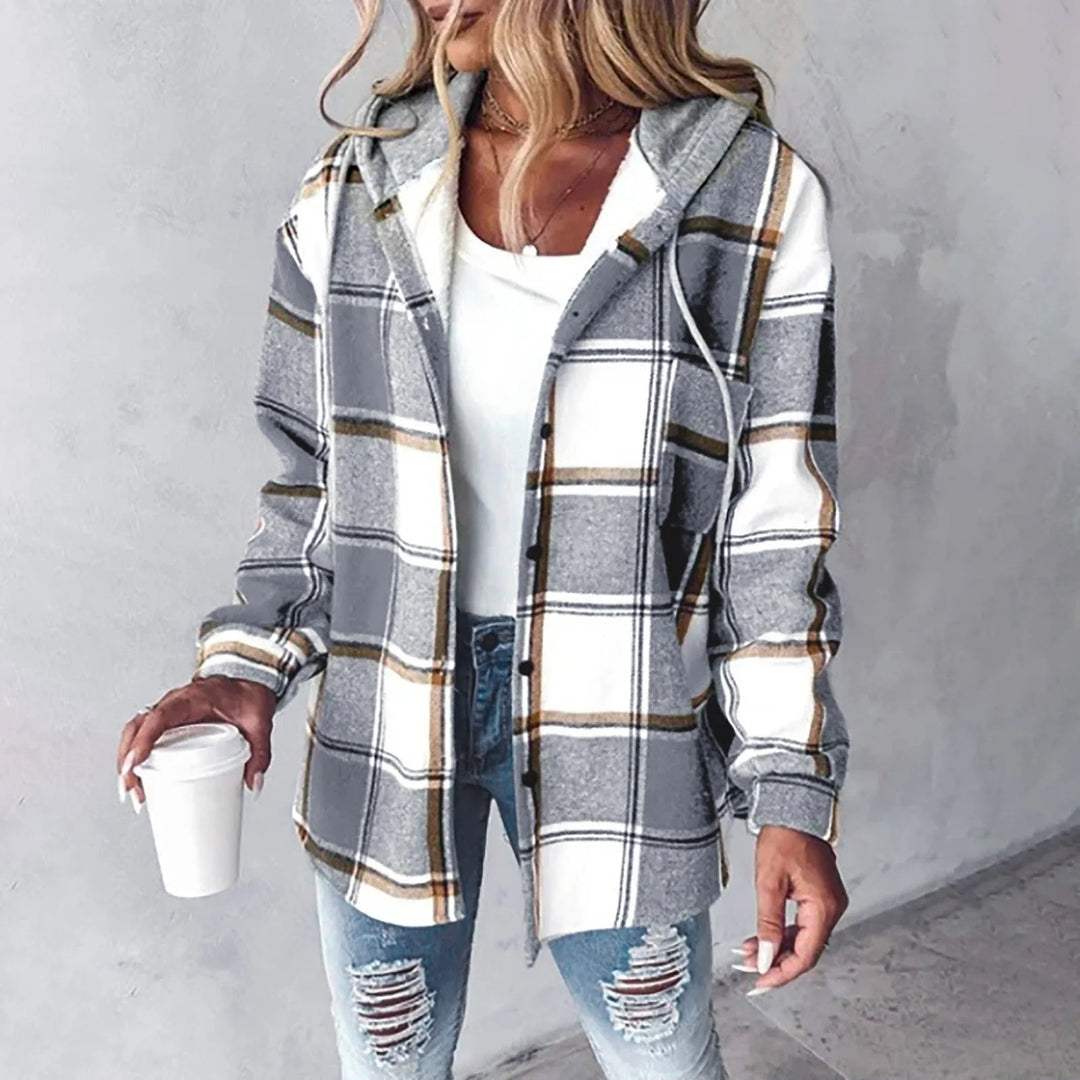 ELEANOR - HOODED PLAID JACKET