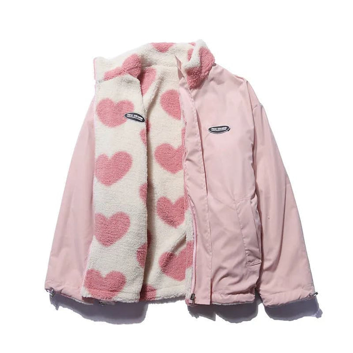 KATHRYN - HEART PRINT REVERSIBLE JACKET