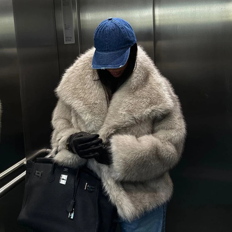 Nikki | Luxury Faux Fur Gradient Winter Coat