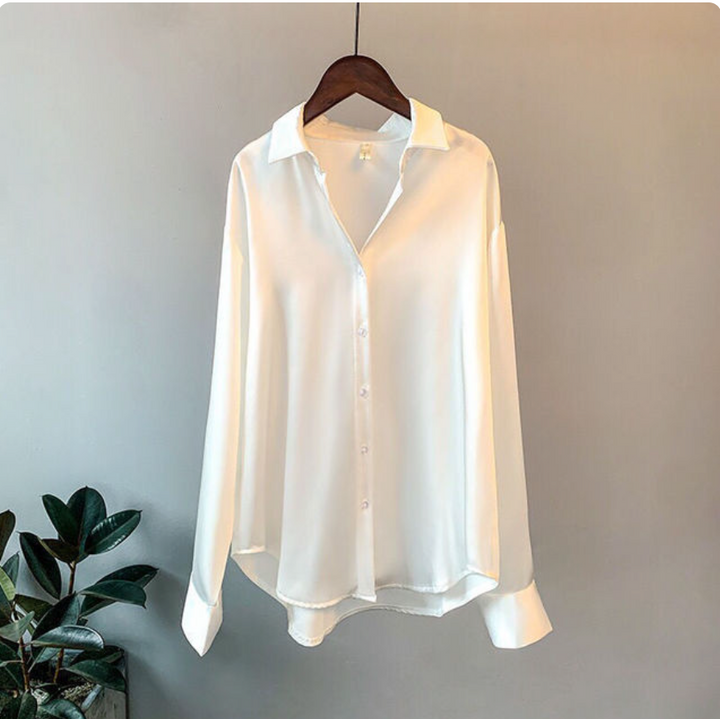 DARLENE - SATIN POLO BLOUSE