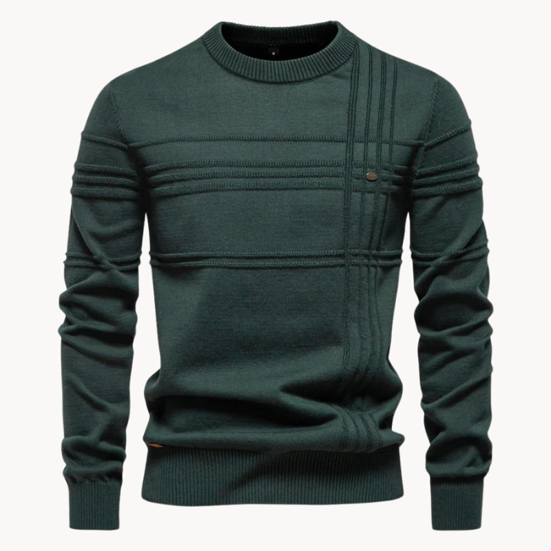 STEPHEN - CROSSHATCH CREW NECK SWEATER