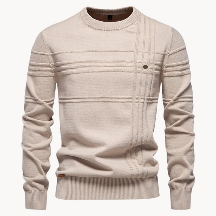 STEPHEN - CROSSHATCH CREW NECK SWEATER