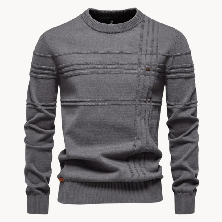 STEPHEN - CROSSHATCH CREW NECK SWEATER