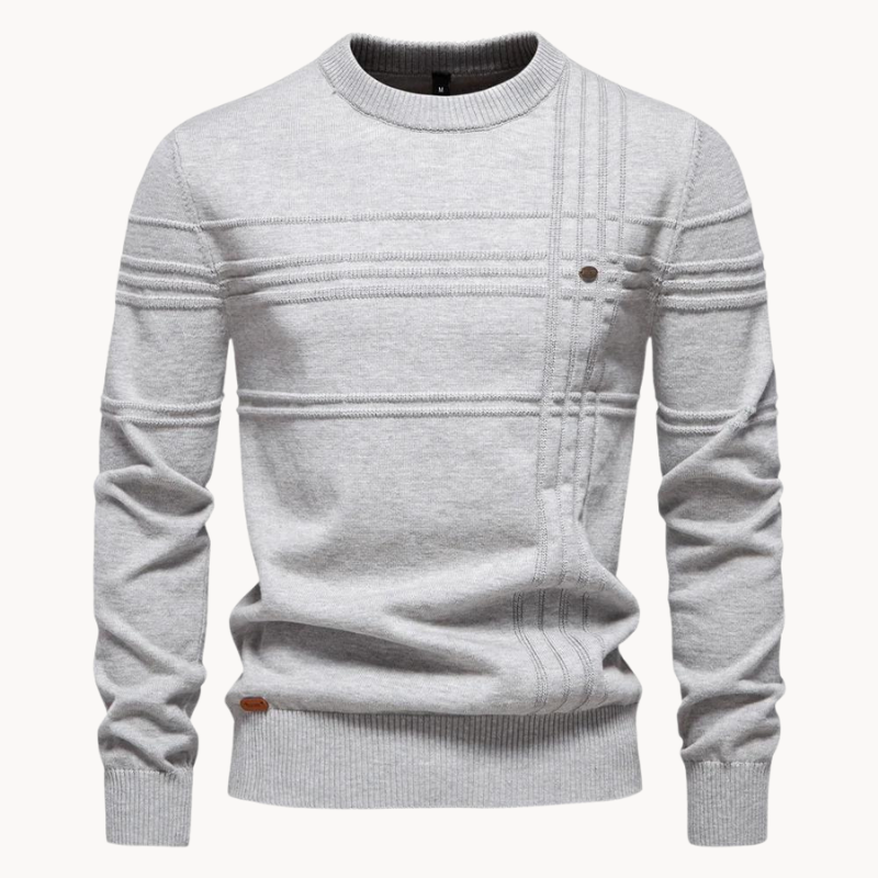 STEPHEN - CROSSHATCH CREW NECK SWEATER