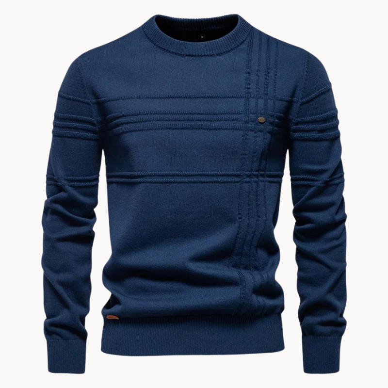 STEPHEN - CROSSHATCH CREW NECK SWEATER