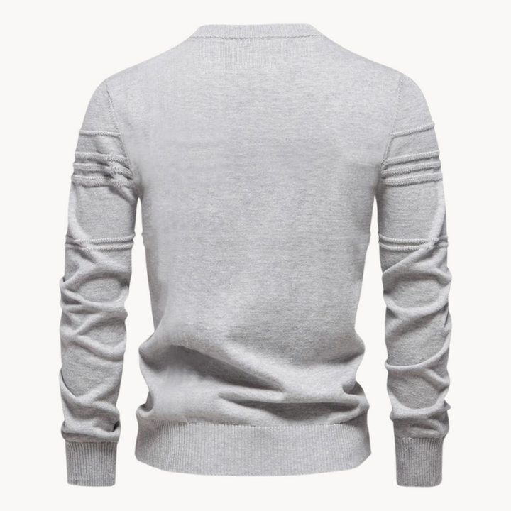 STEPHEN - CROSSHATCH CREW NECK SWEATER