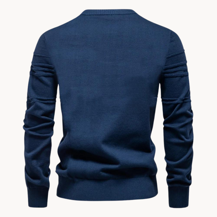 STEPHEN - CROSSHATCH CREW NECK SWEATER