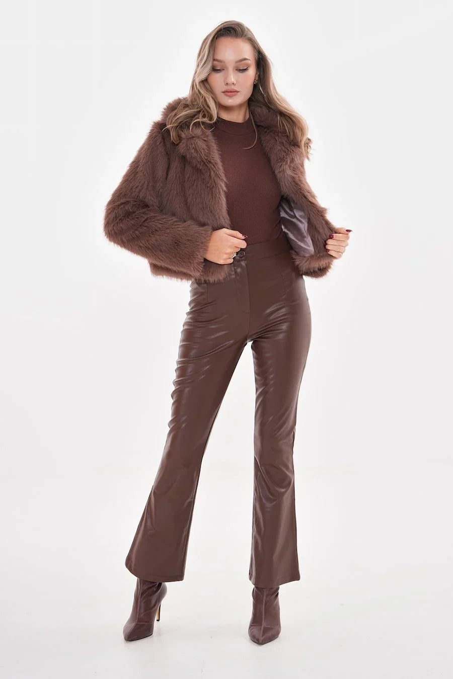 Betty | Mink Faux Fur Crop Jacket Winter Coat