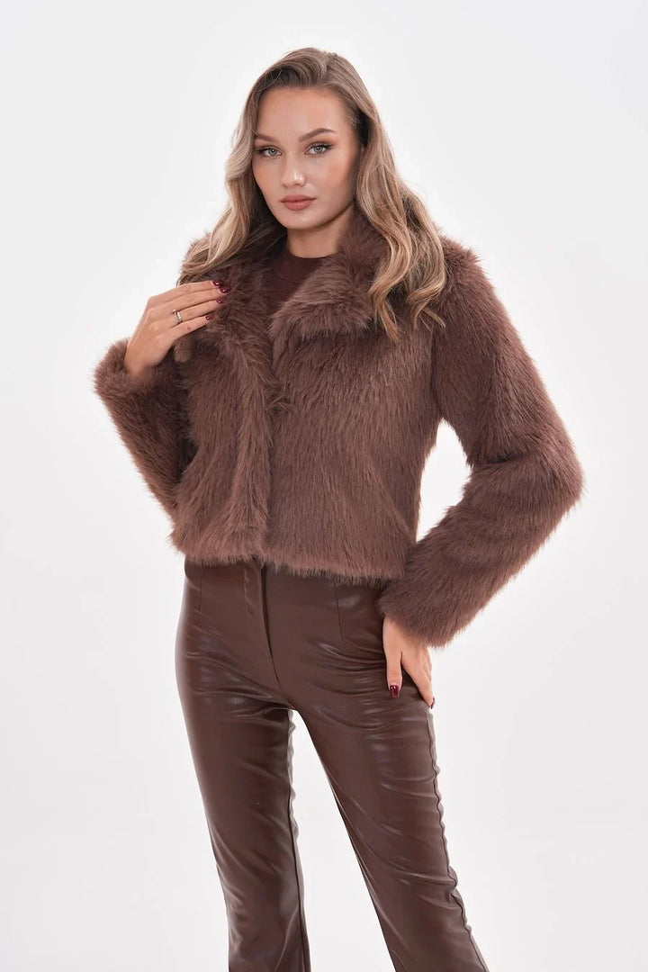 Betty | Mink Faux Fur Crop Jacket Winter Coat