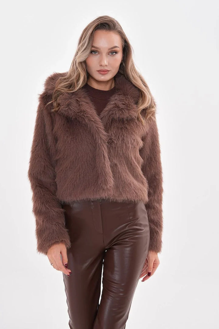 Betty | Mink Faux Fur Crop Jacket Winter Coat