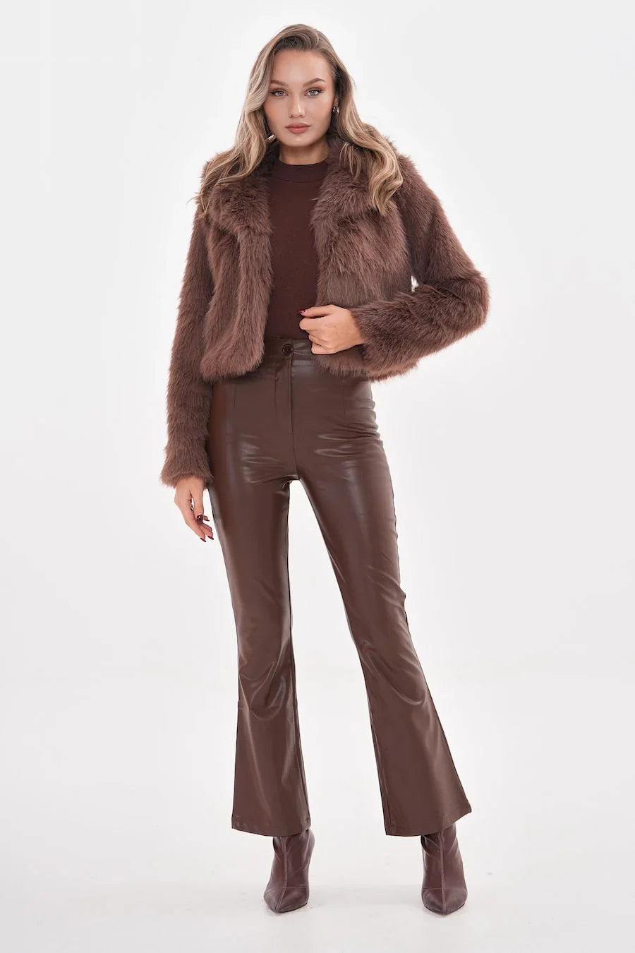 Betty | Mink Faux Fur Crop Jacket Winter Coat