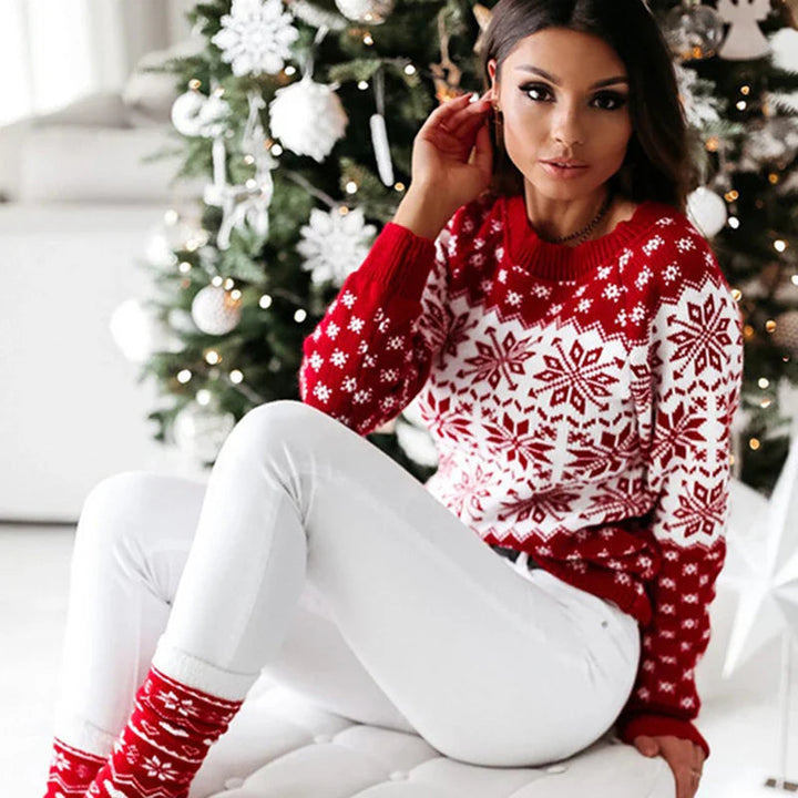 Luella | Women's Snowflake Print Christmas Sweater