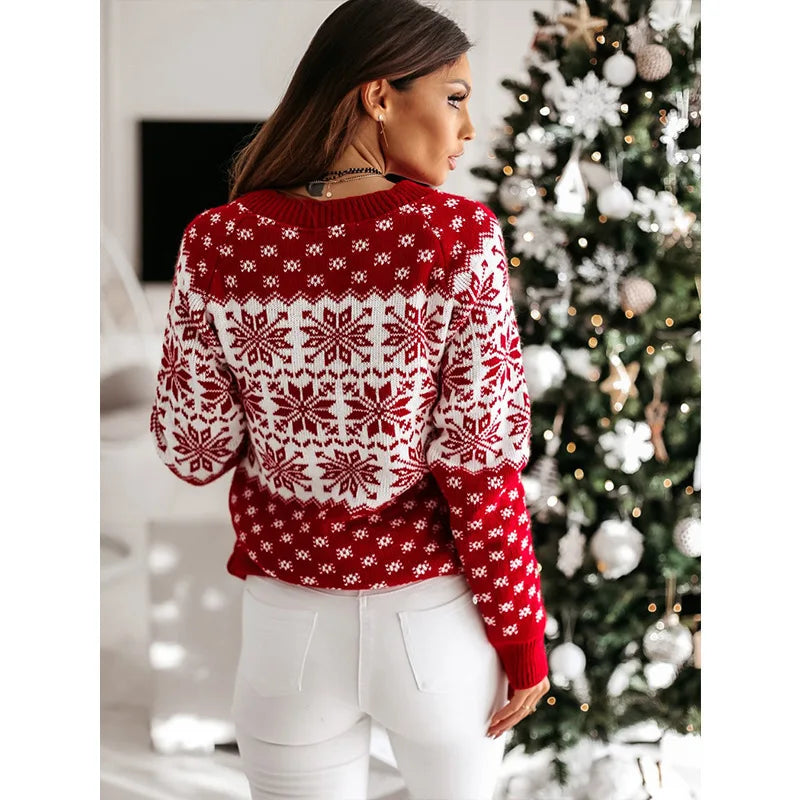 Luella | Women's Snowflake Print Christmas Sweater