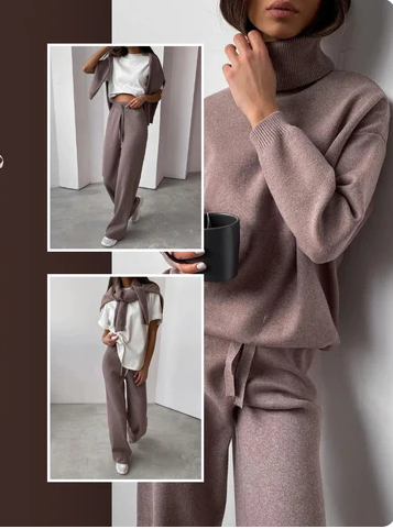 APRIL - SNUG HIGH-NECK LOUNGE SET