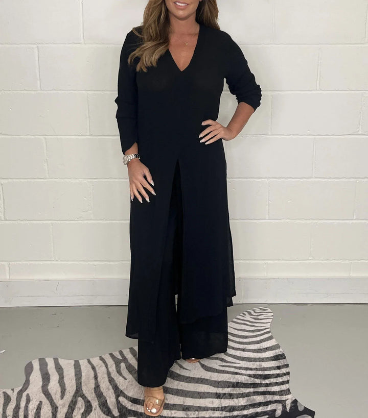 PAIGE - VINTAGE TWO PIECES SUIT WITH LONG TOP & TROUSERS