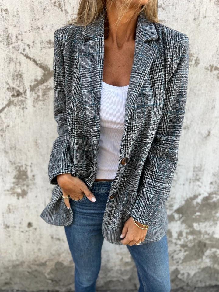 LANA - GRID PRINT PROFESSIONAL BLAZER