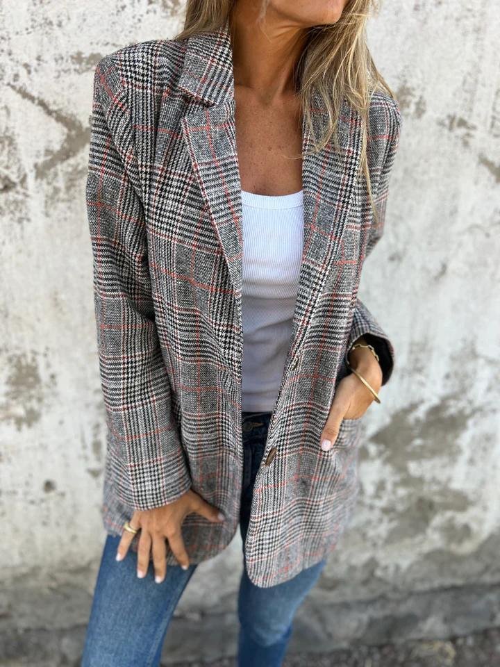 LANA - GRID PRINT PROFESSIONAL BLAZER