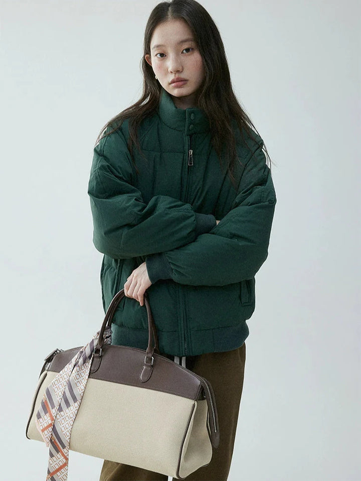 Rhea | High Button-Collar Puffer Jacket