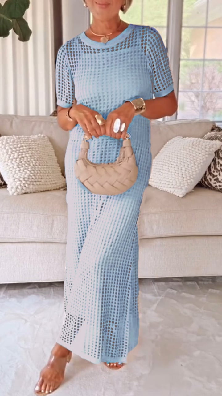 SONYA - ICONIC SHEER MESH KNIT DRESS SET