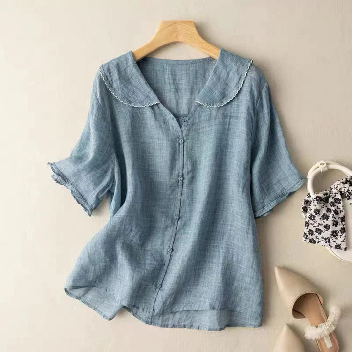 SADIE - CHIC SHORT SLEEVE FASHION BLOUSE