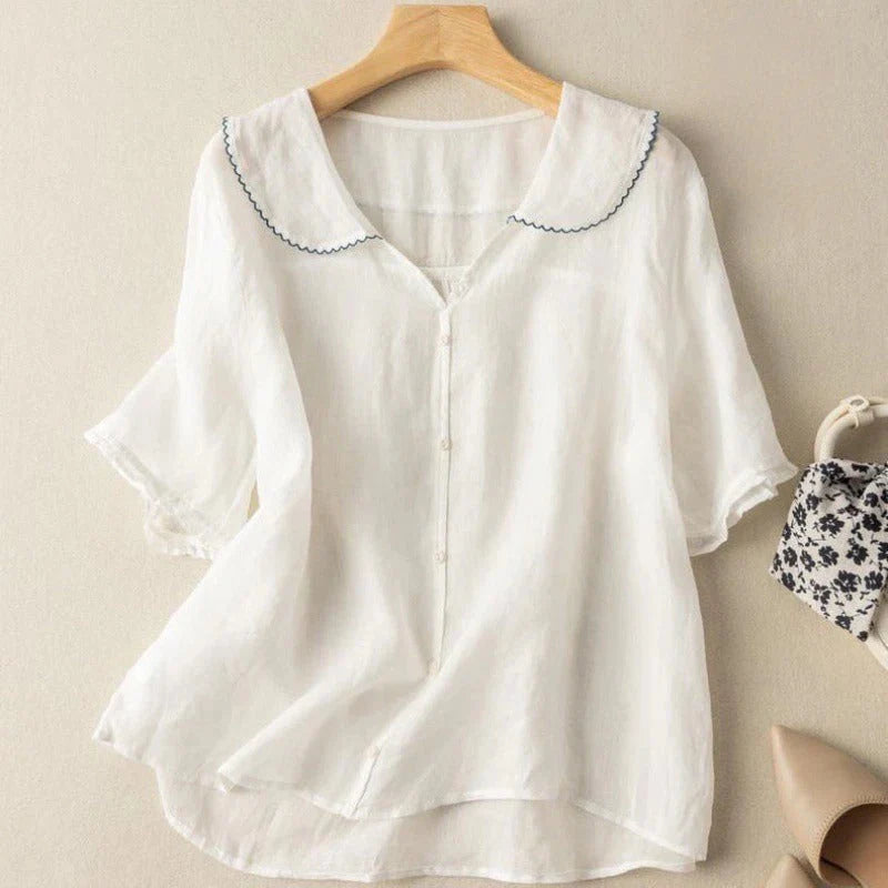 SADIE - CHIC SHORT SLEEVE FASHION BLOUSE