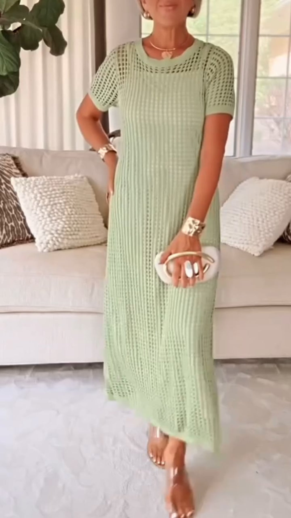 SONYA - ICONIC SHEER MESH KNIT DRESS SET