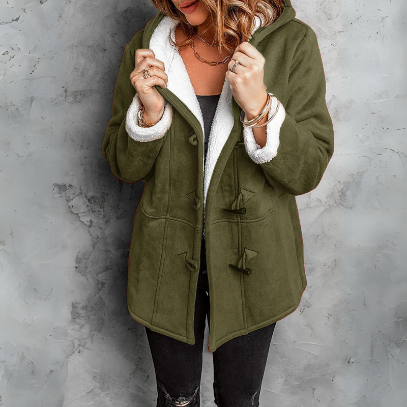 TENLEY - WARM HOODED BUTTON-UP COAT