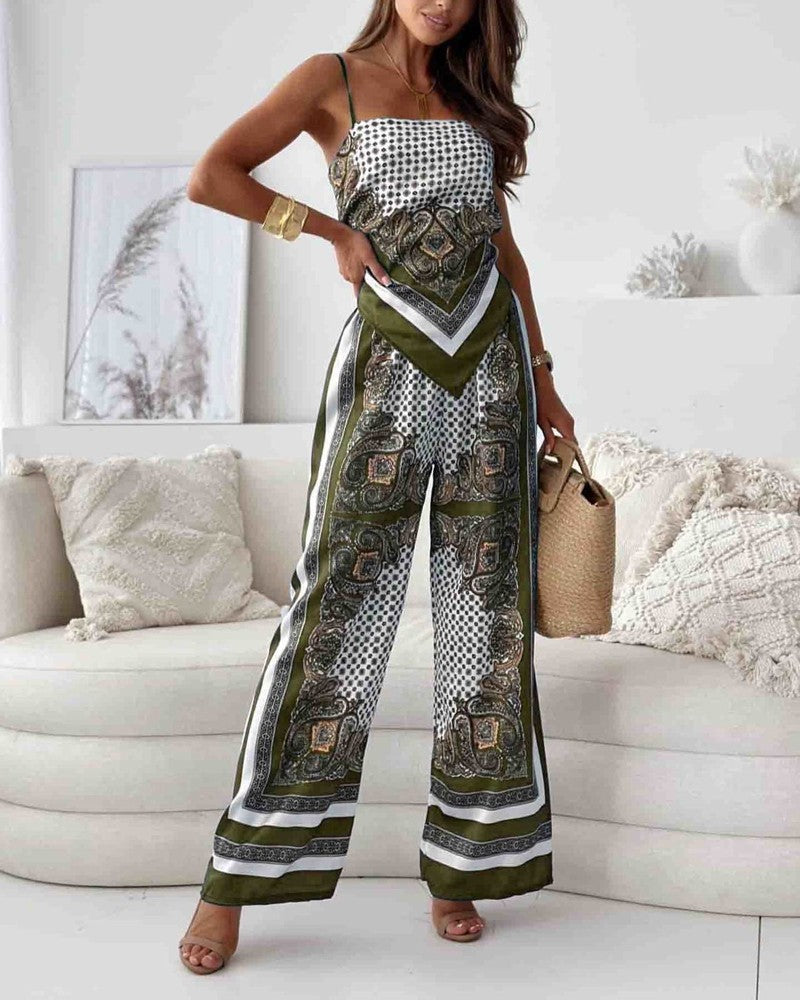 KYRA -TRENDY LACE-UP VEST & PANTS SET