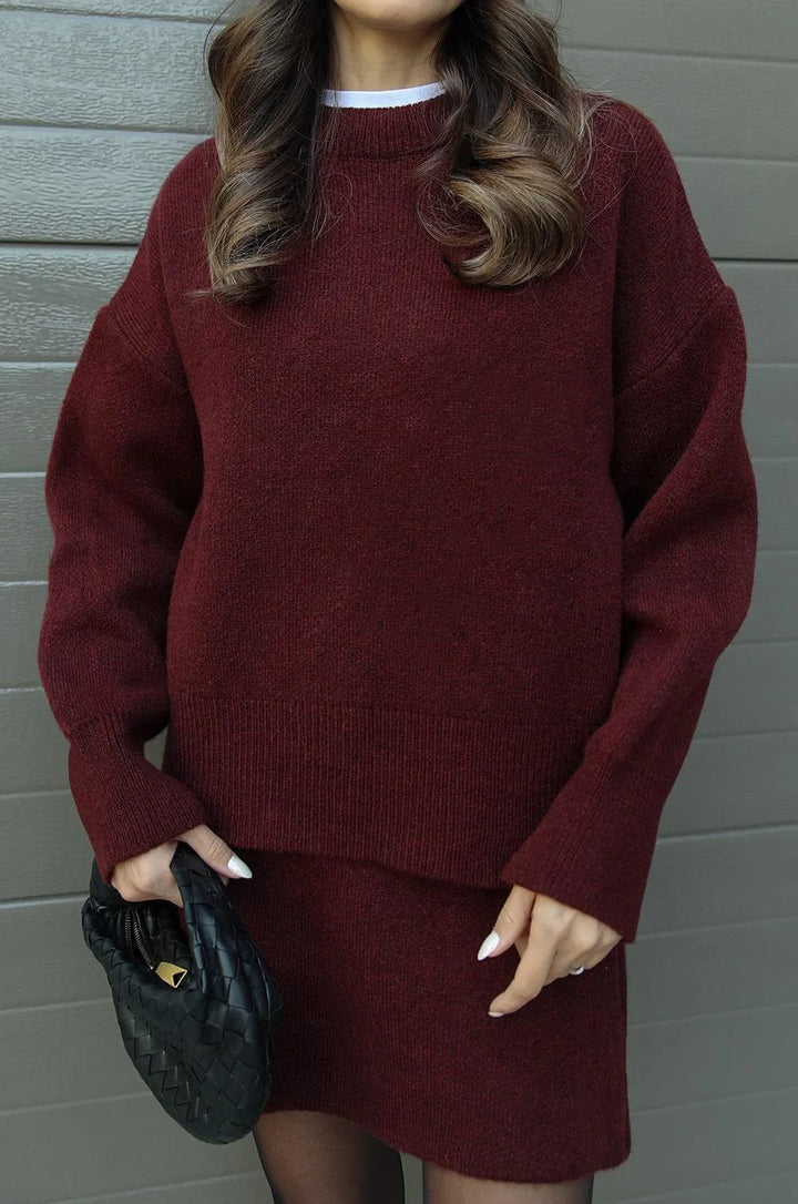 LEAH - KNIT SWEATER AND SKIRT SET