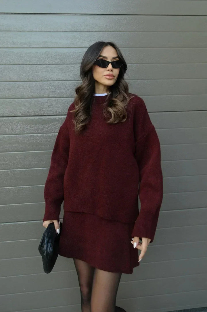 LEAH - KNIT SWEATER AND SKIRT SET