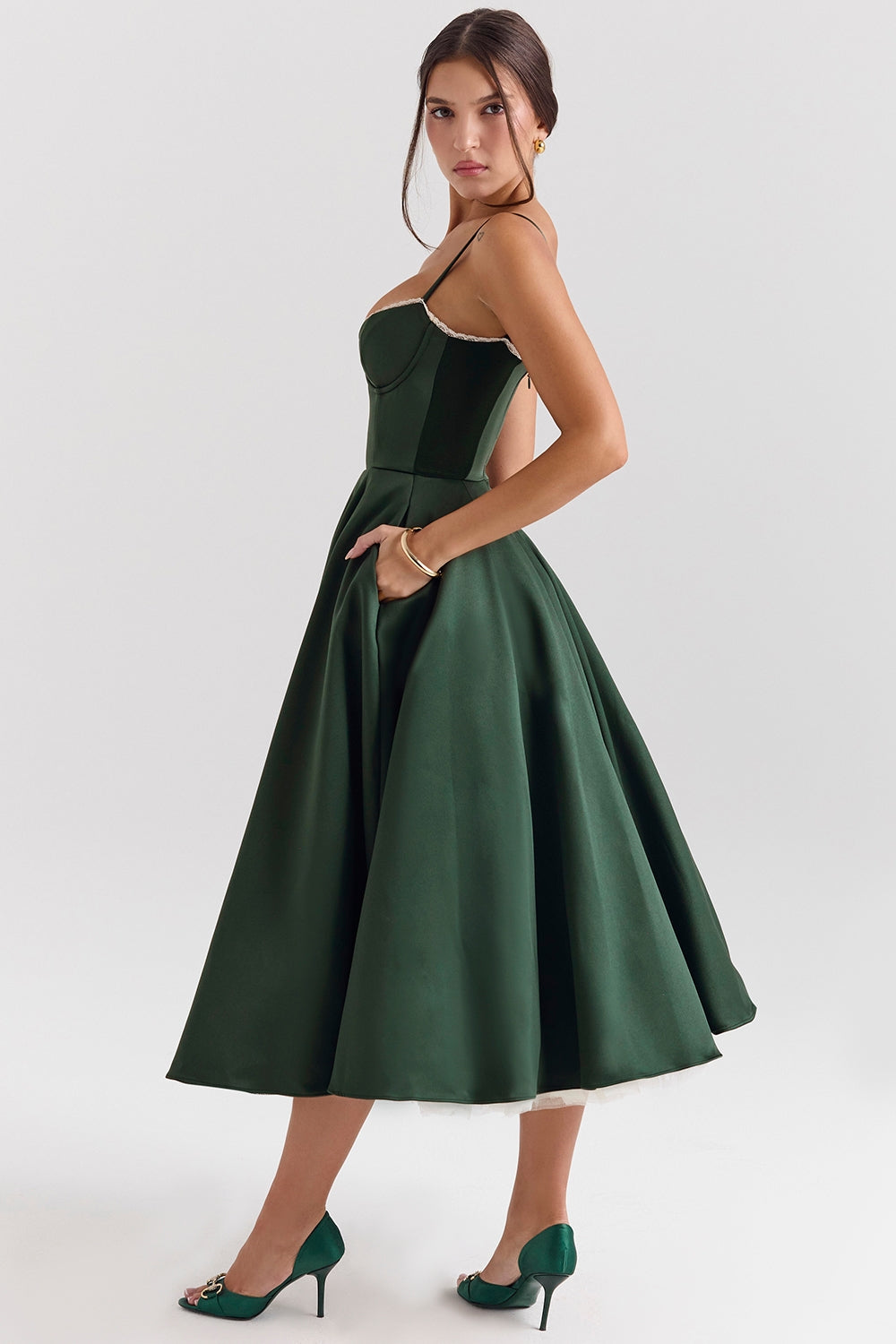 BRIGGITE - FIT AND FLARE BUSTIER TEA DRESS