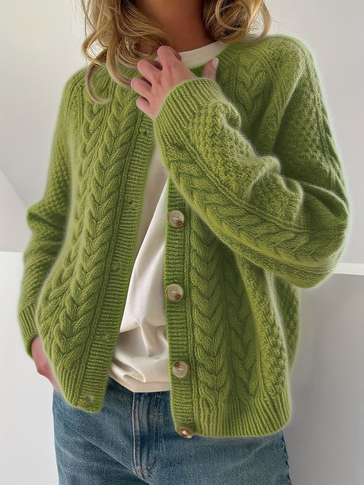 AMETHYST - CHIC BRAIDED STITCH CARDIGAN