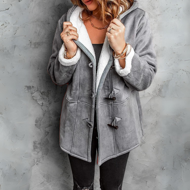 TENLEY - WARM HOODED BUTTON-UP COAT