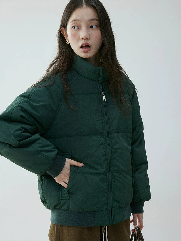 Rhea | High Button-Collar Puffer Jacket