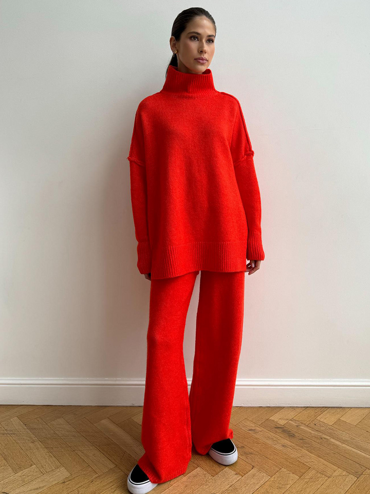 LAURIE - PLAIN TURTLENECK SWEATER & PANTS SET