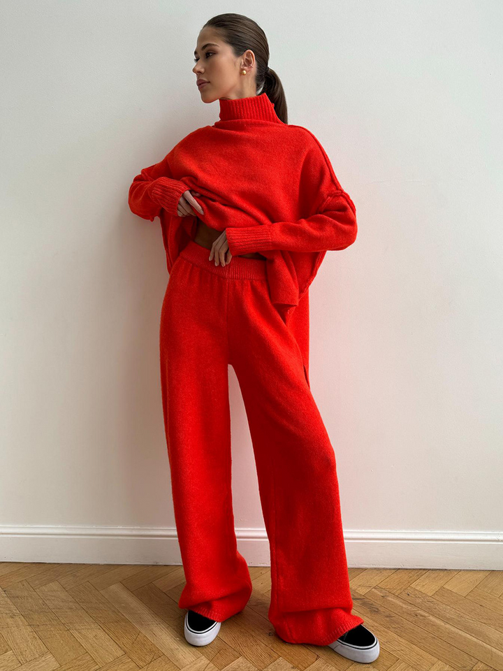 LAURIE - PLAIN TURTLENECK SWEATER & PANTS SET