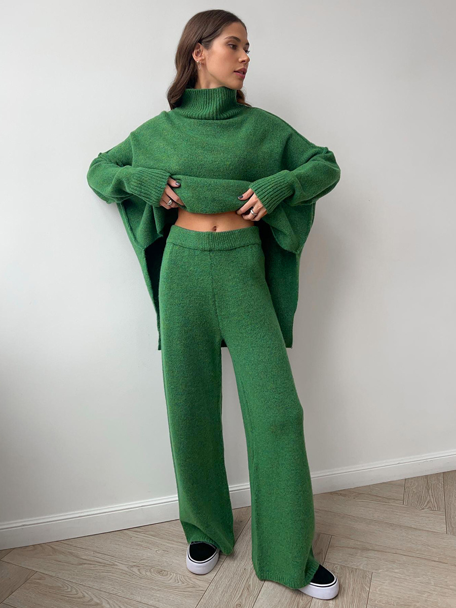 LAURIE - PLAIN TURTLENECK SWEATER & PANTS SET