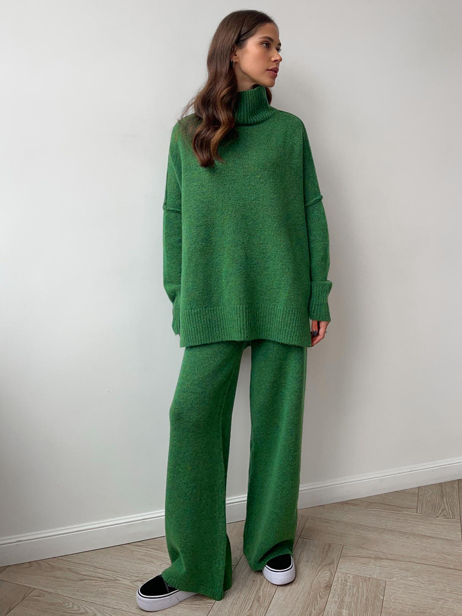 LAURIE - PLAIN TURTLENECK SWEATER & PANTS SET