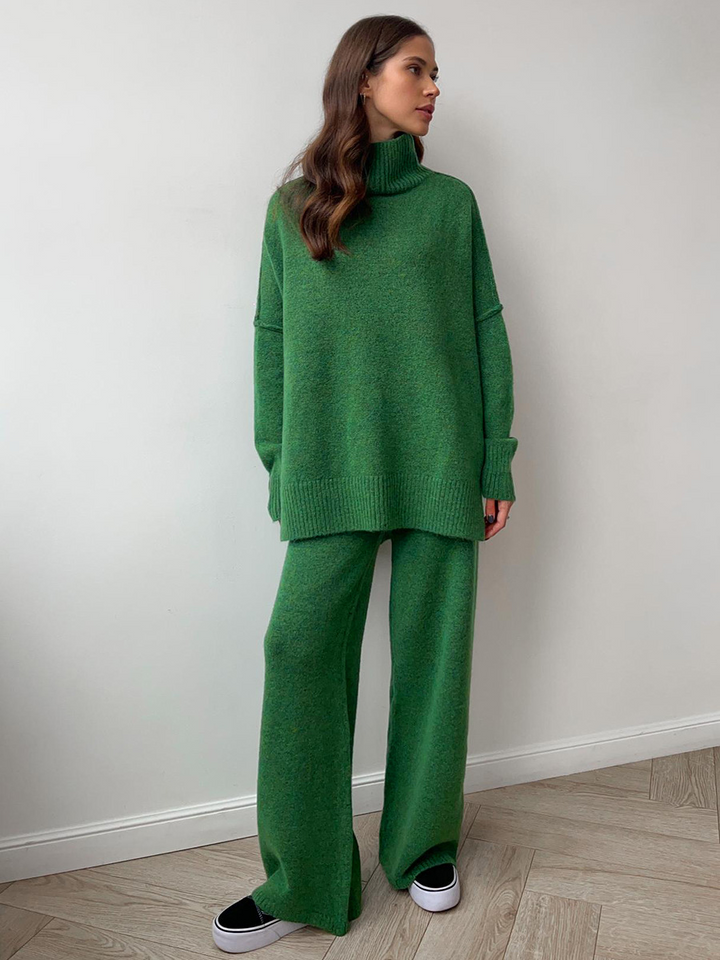 LAURIE - PLAIN TURTLENECK SWEATER & PANTS SET