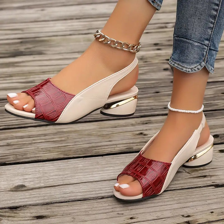 MAFIN - ELEGANT LEATHER BLOCK SANDALS