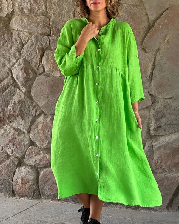 MIRANDA - OVERSIZED COTTON LINEN DRESS