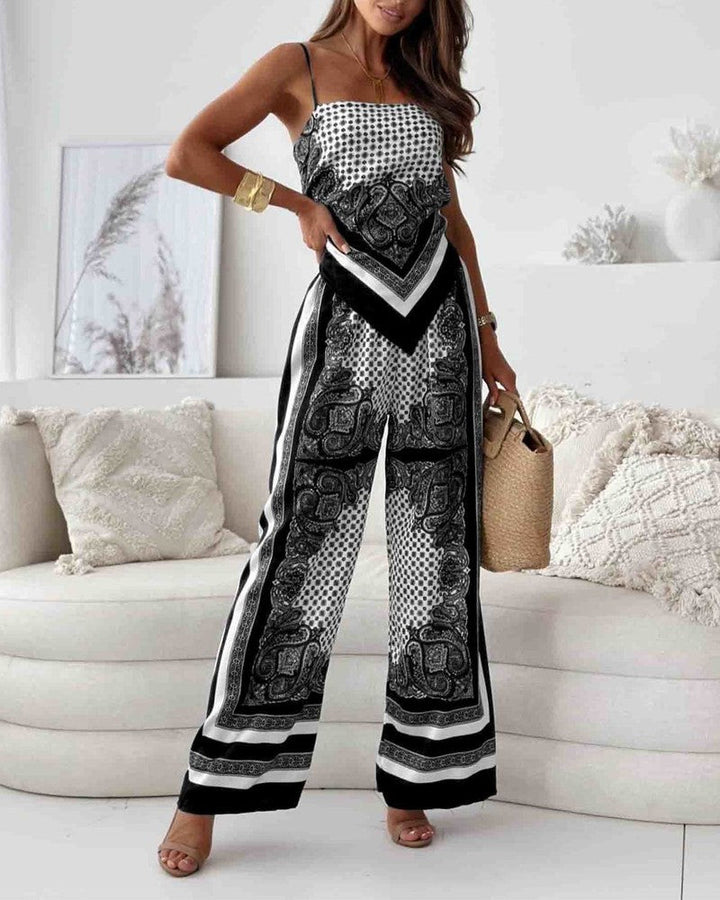 KYRA -TRENDY LACE-UP VEST & PANTS SET