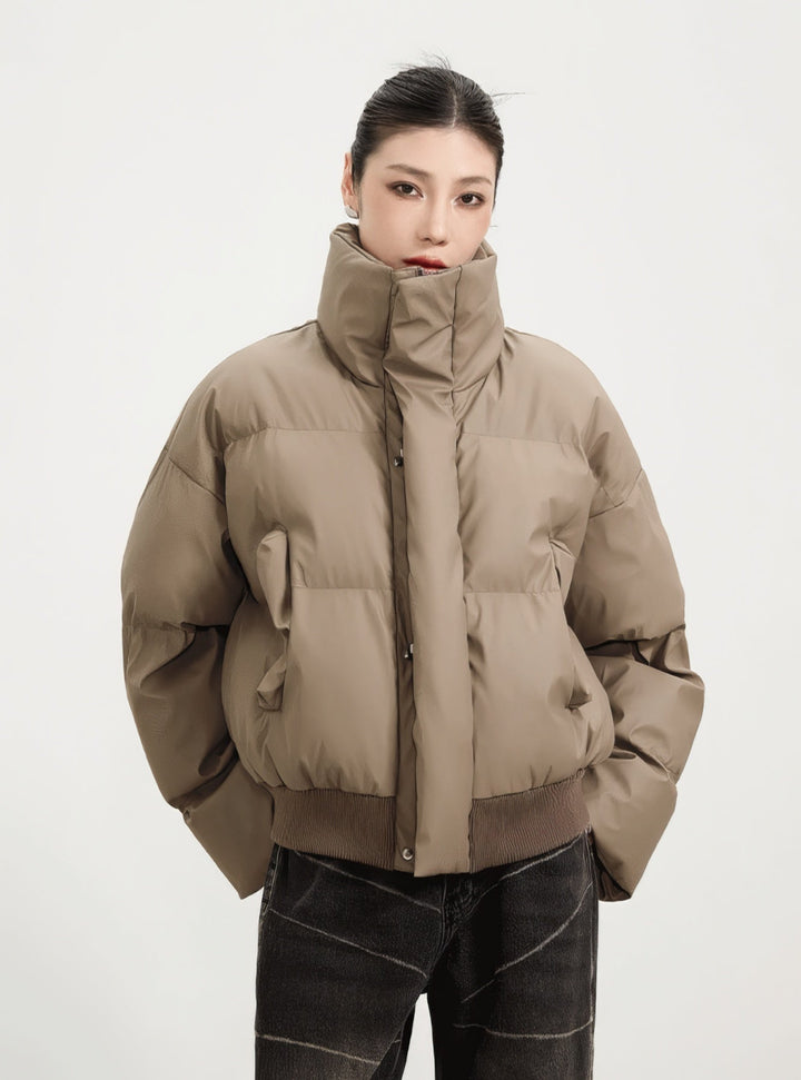 Ria | Puffer Jacket with Ribbed Hem and Zippered Pockets