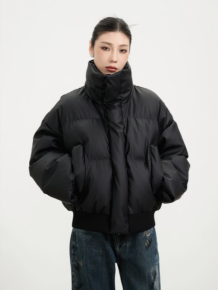 Ria | Puffer Jacket with Ribbed Hem and Zippered Pockets