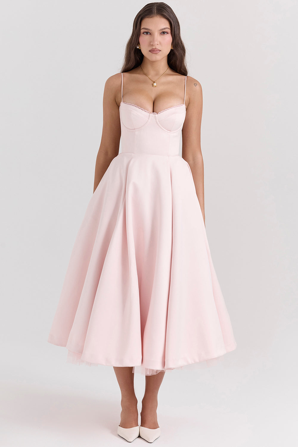 BRIGGITE - FIT AND FLARE BUSTIER TEA DRESS