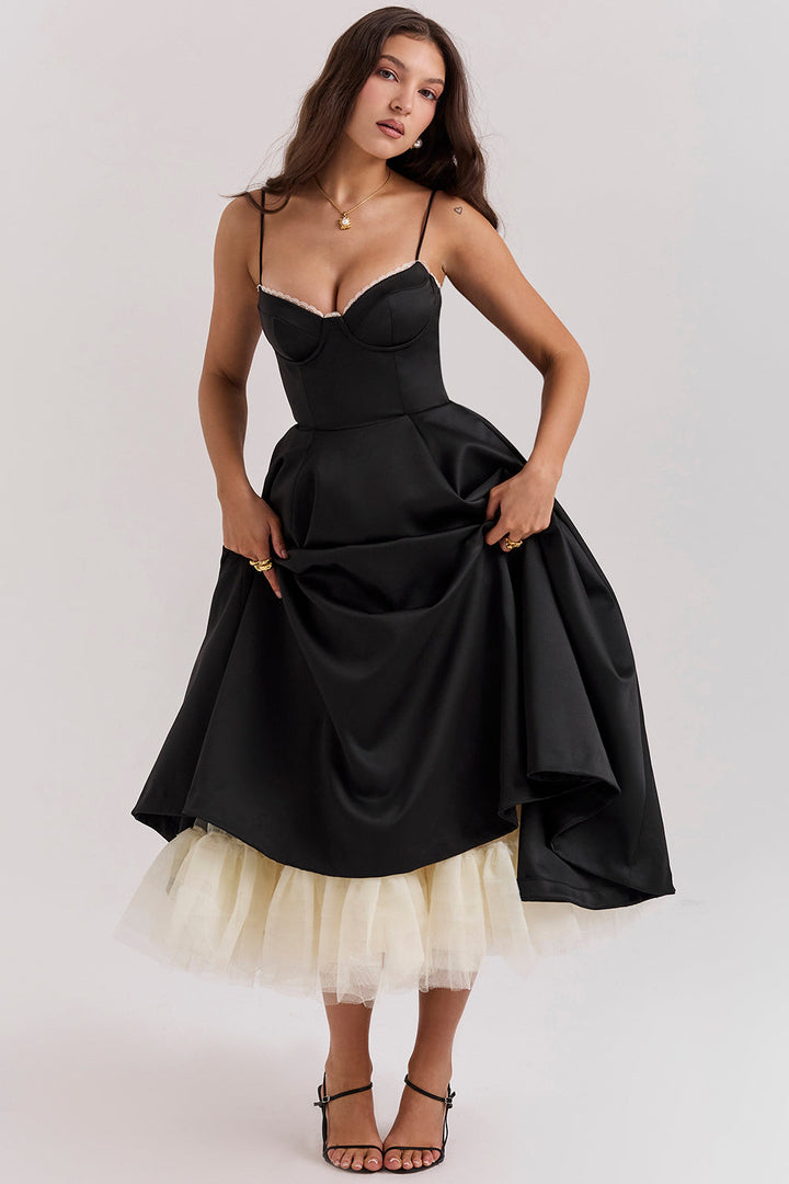 BRIGGITE - FIT AND FLARE BUSTIER TEA DRESS